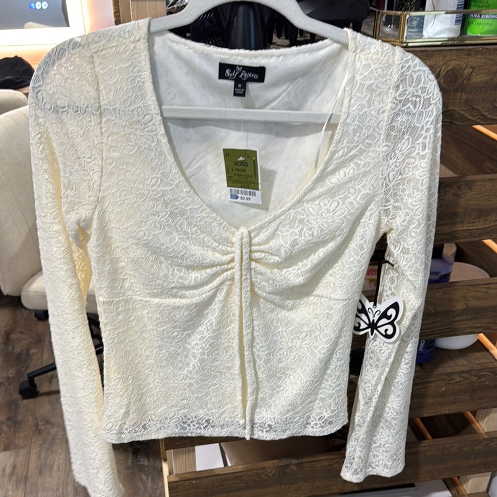 Soft Surroundings Ivory Lace Blouse